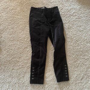 Velvet Slacks with Button Detail